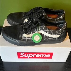Supreme Kids Black and White Patterned Sneakers